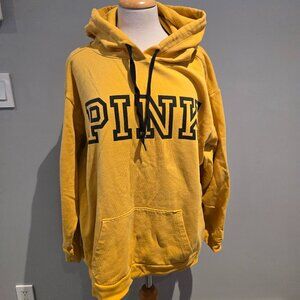 PINK Victoria's Secret Oversized Logo Hoodie | Size XL | Yellow
